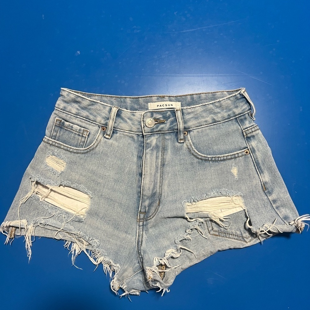 PacSun Light Blue Distressed Jean Shorts